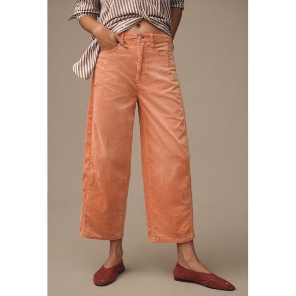 Anthropologie NWT Pilcro The Kenna Heritage Mid-Rise Corduroy Barrel Jean 25 - Picture 1 of 11